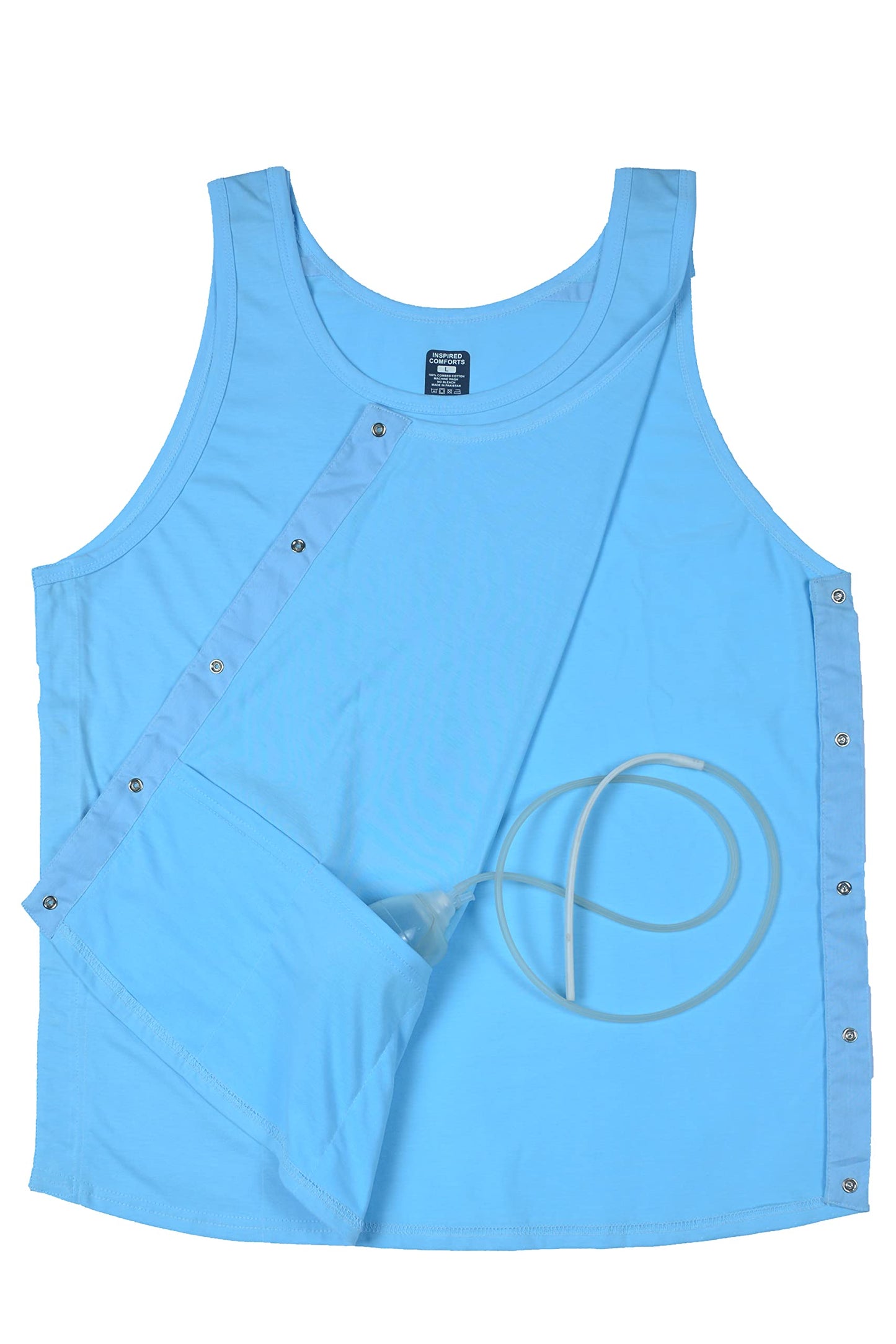 Post Op Recovery Snap Tank with Pockets for surgical drains